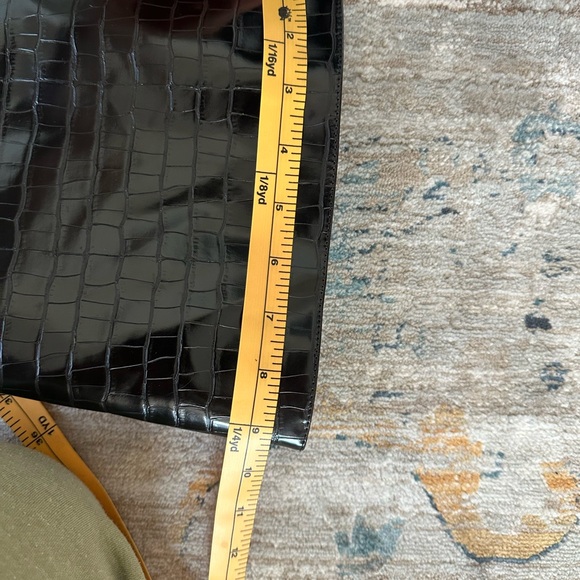 Black Croc-Embossed thigh High Boots - Picture 9 of 12